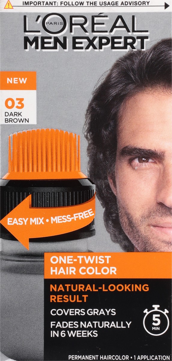 slide 6 of 9, L'Oreal Paris Men's Expert One-Twist Haircolor Permanent Hair Color, 1 ct