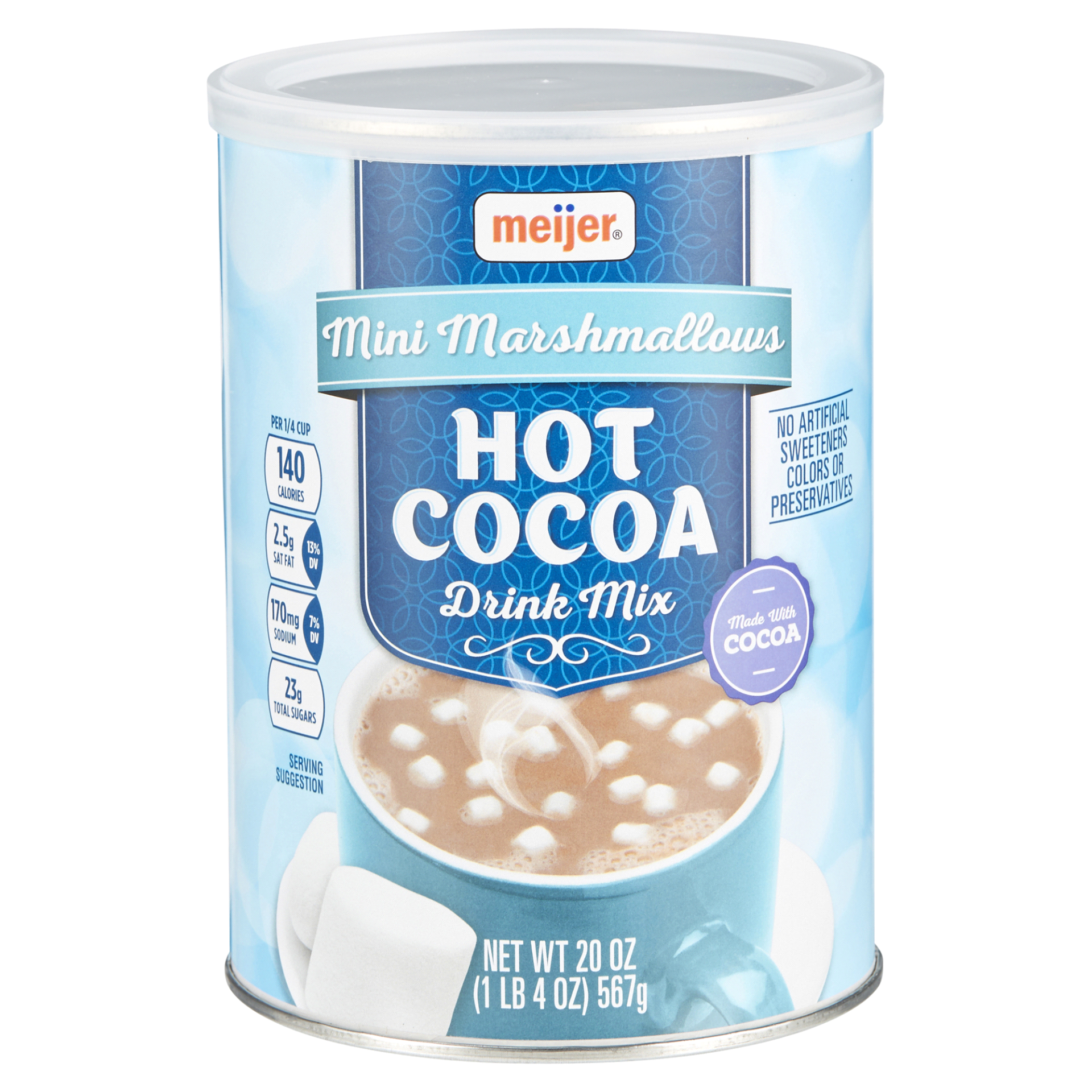 slide 1 of 1, Meijer Hot Cocoa Mix With Marshmallows, 20 oz