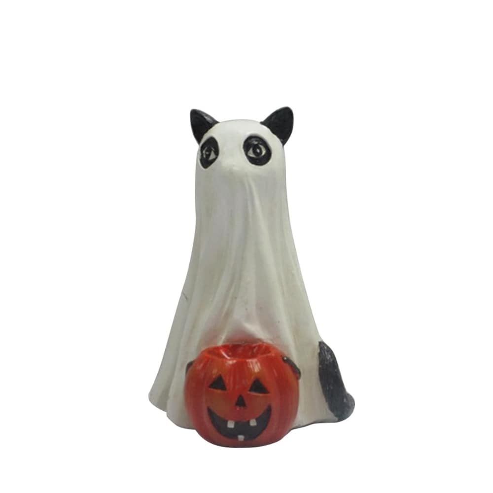 slide 1 of 1, Holiday Home Ghost Cat Figurine, 6 in