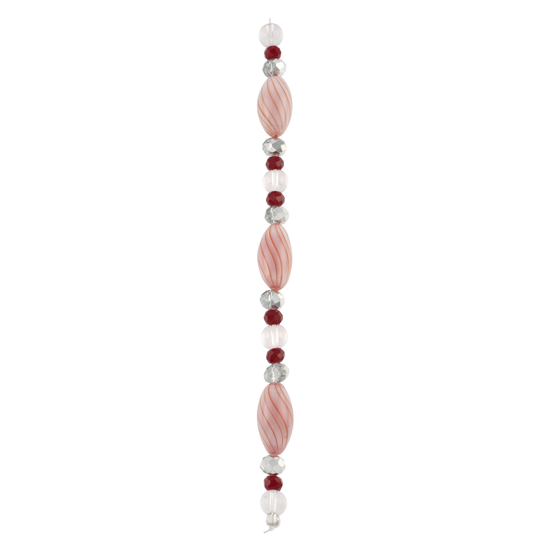slide 2 of 3, Red Lampwork Glass Stripe Oval Beads By Bead Landing, 20mm-22mm