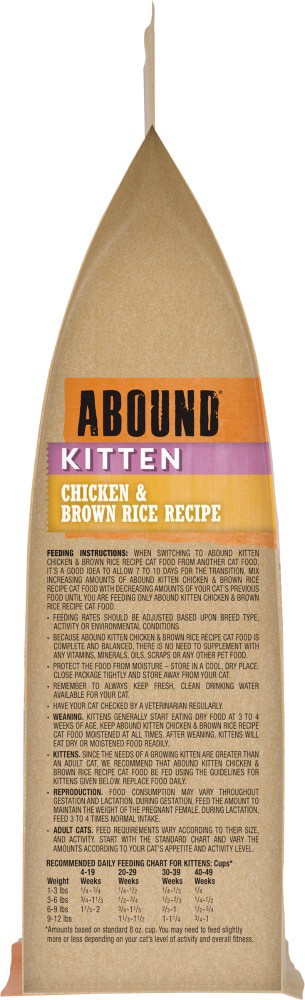 slide 2 of 4, Abound Chicken & Brown Rice Recipe Kitten Food, 3.5 lb