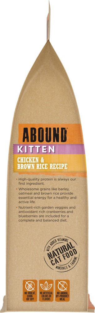 slide 4 of 4, Abound Chicken & Brown Rice Recipe Kitten Food, 3.5 lb