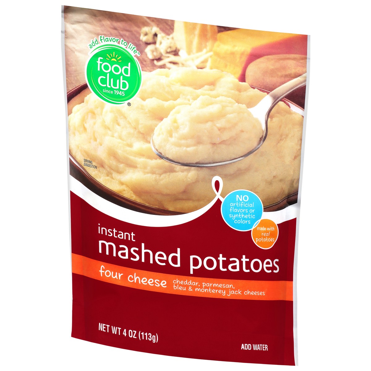 slide 8 of 14, Food Club Instant Four Cheese Mashed Potatoes 4 oz, 4 oz