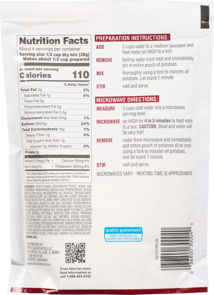 slide 12 of 14, Food Club Instant Four Cheese Mashed Potatoes 4 oz, 4 oz