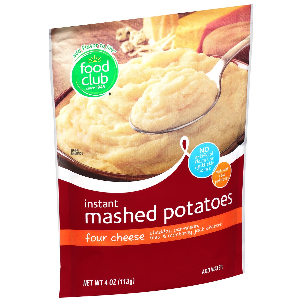 slide 9 of 14, Food Club Instant Four Cheese Mashed Potatoes 4 oz, 4 oz