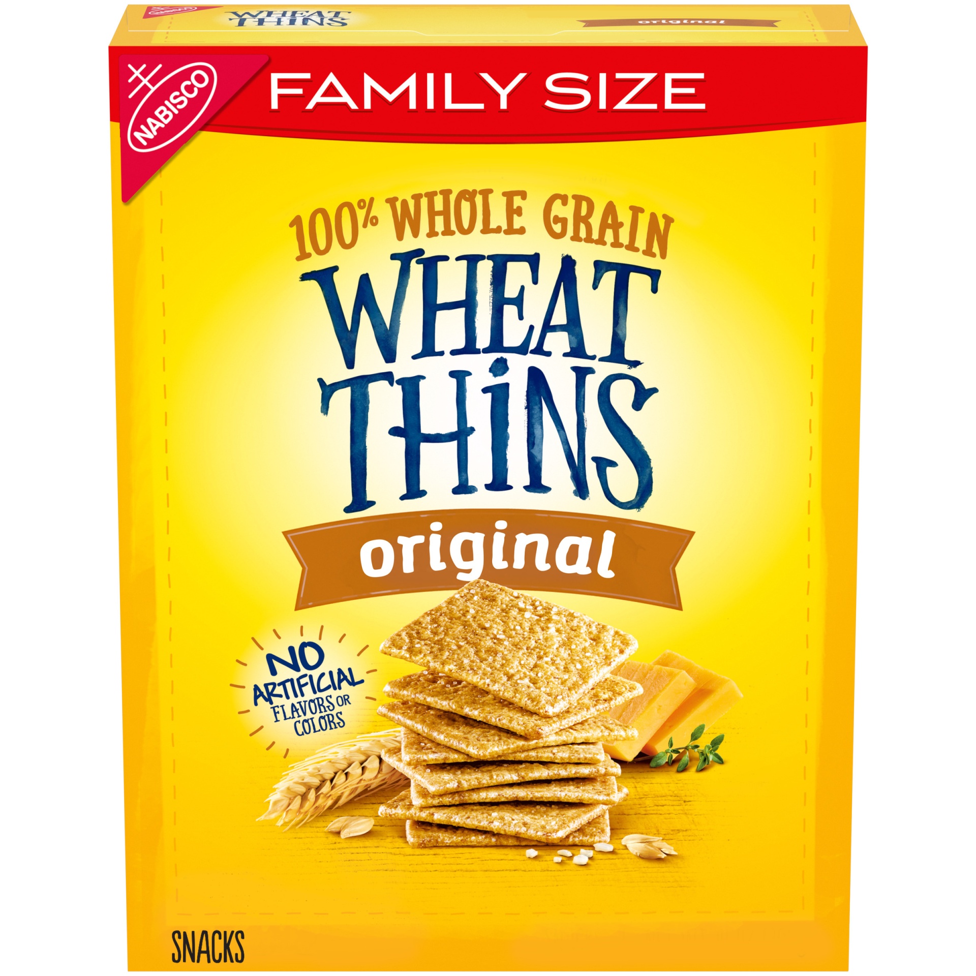 slide 1 of 1, Wheat Thins Original Whole Grain Wheat Crackers, Family Size, 14 oz