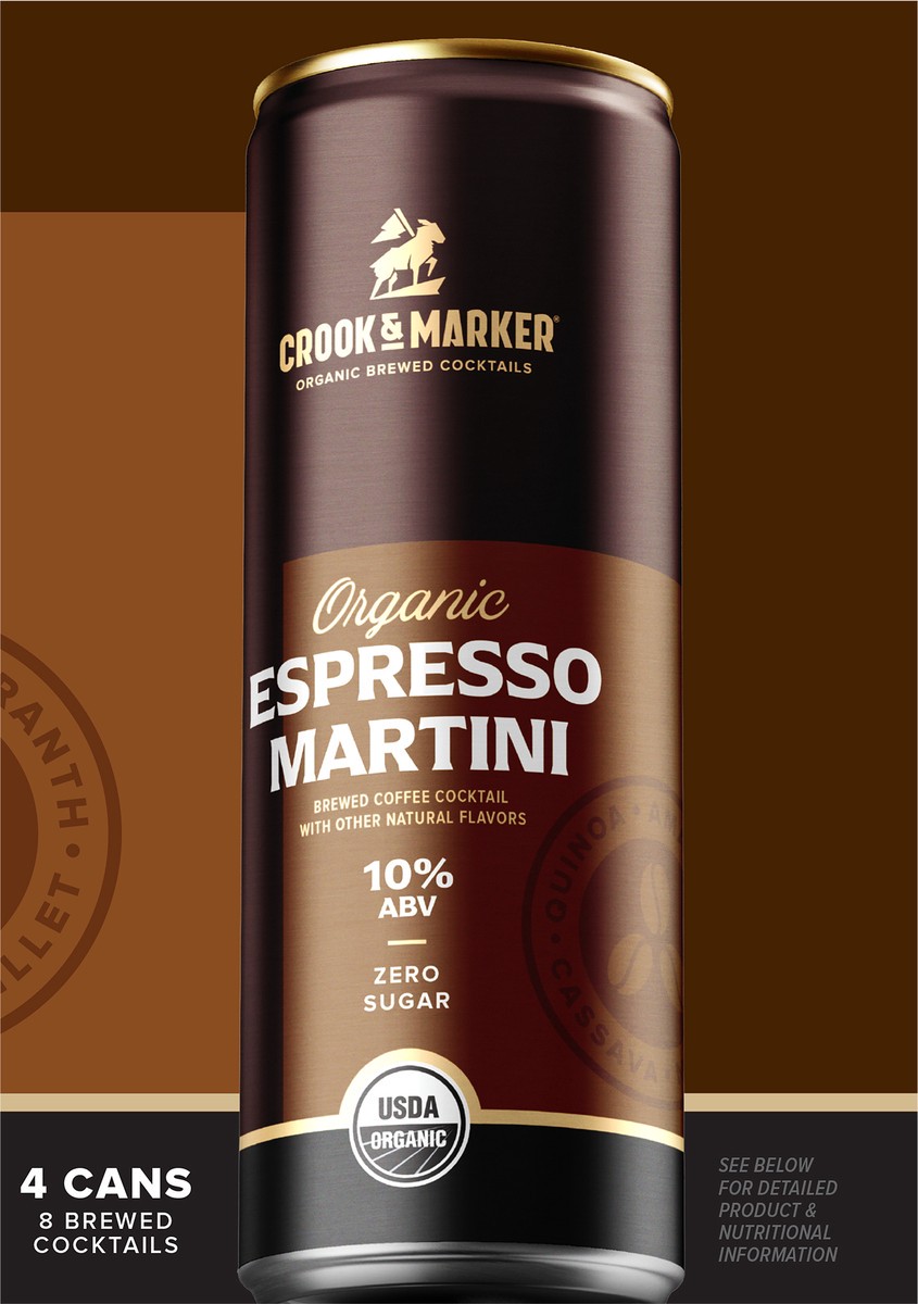 slide 4 of 8, Crook & Marker Espresso Martini  4 - 11.5 fl oz cans, 11.5 oz