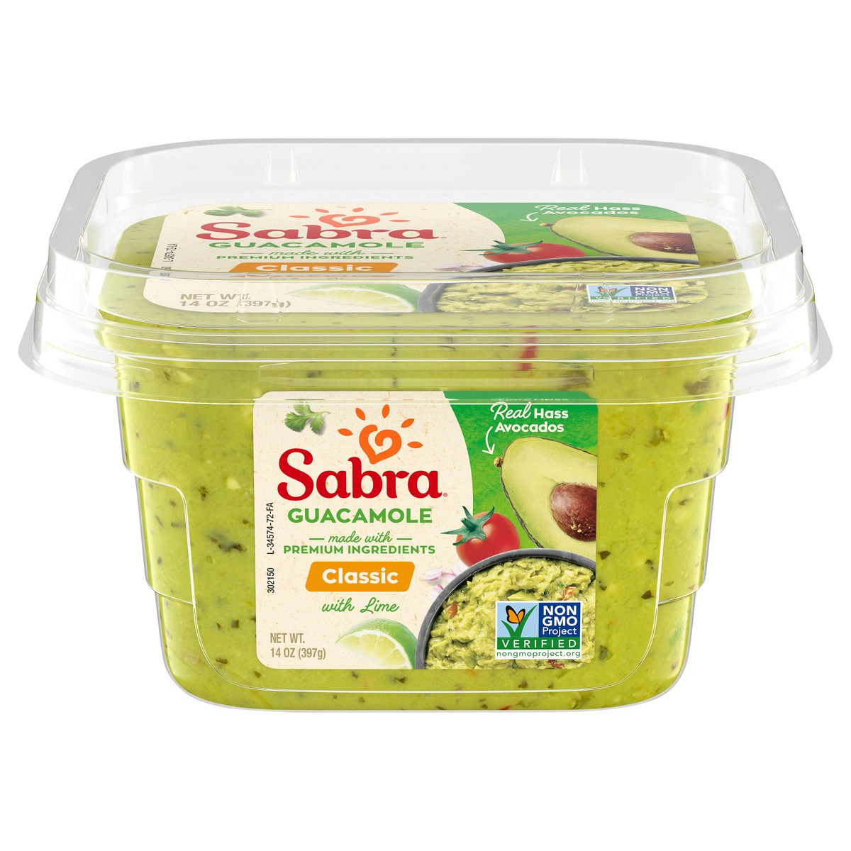 slide 1 of 8, Sabra Guacamole with Lime - 14oz, 14 oz