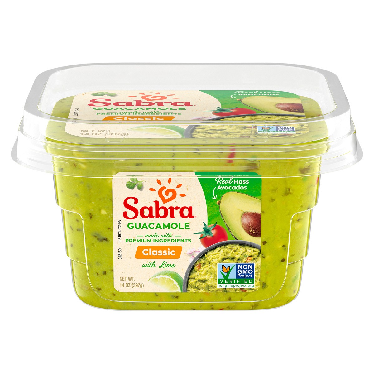 slide 1 of 8, Sabra Guacamole with Lime - 14oz, 14 oz