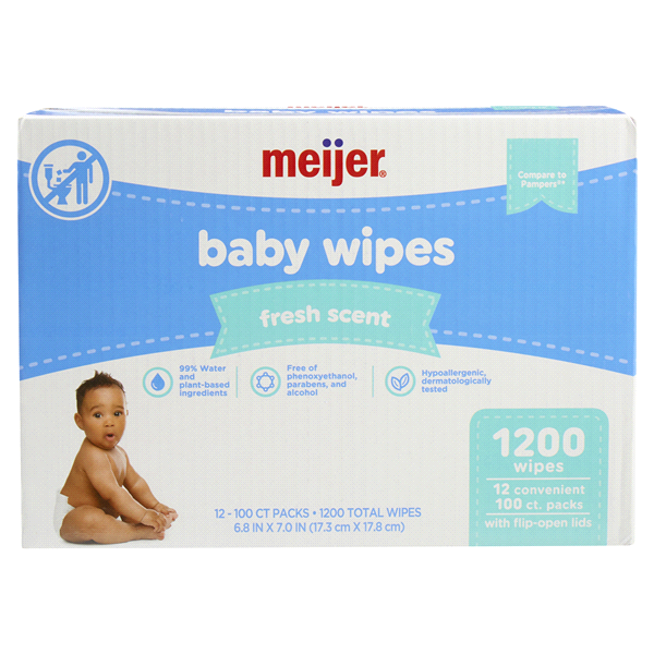 slide 1 of 29, Meijer Baby Wipes, Fresh Scent, 1200 ct