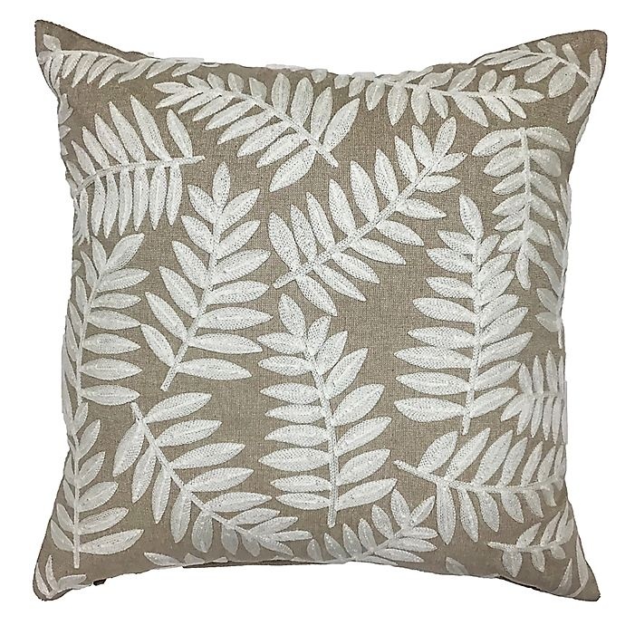 slide 1 of 1, Bee & Willow Home Bee & Willow Embroidered Foliage Square Throw Pillow - Neutral, 1 ct