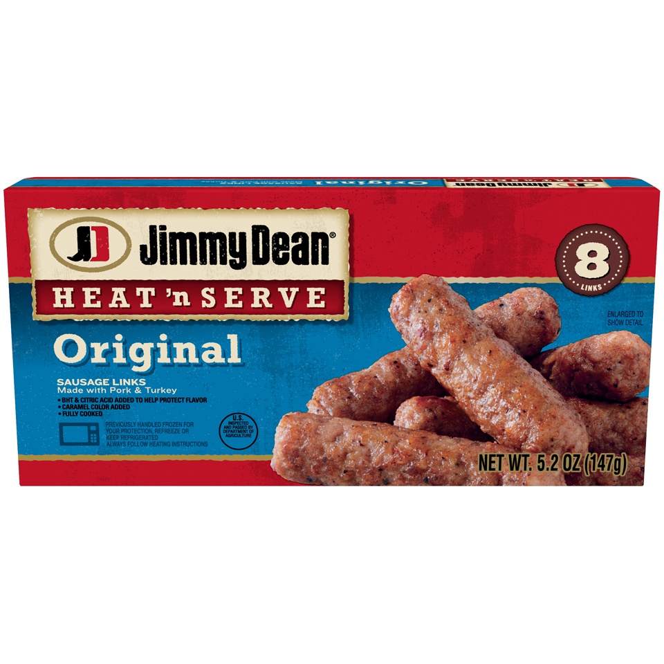 slide 1 of 1, Jimmy Dean Heat 'N Serve Regular Sausage Links, 8 Count, 5.2 oz