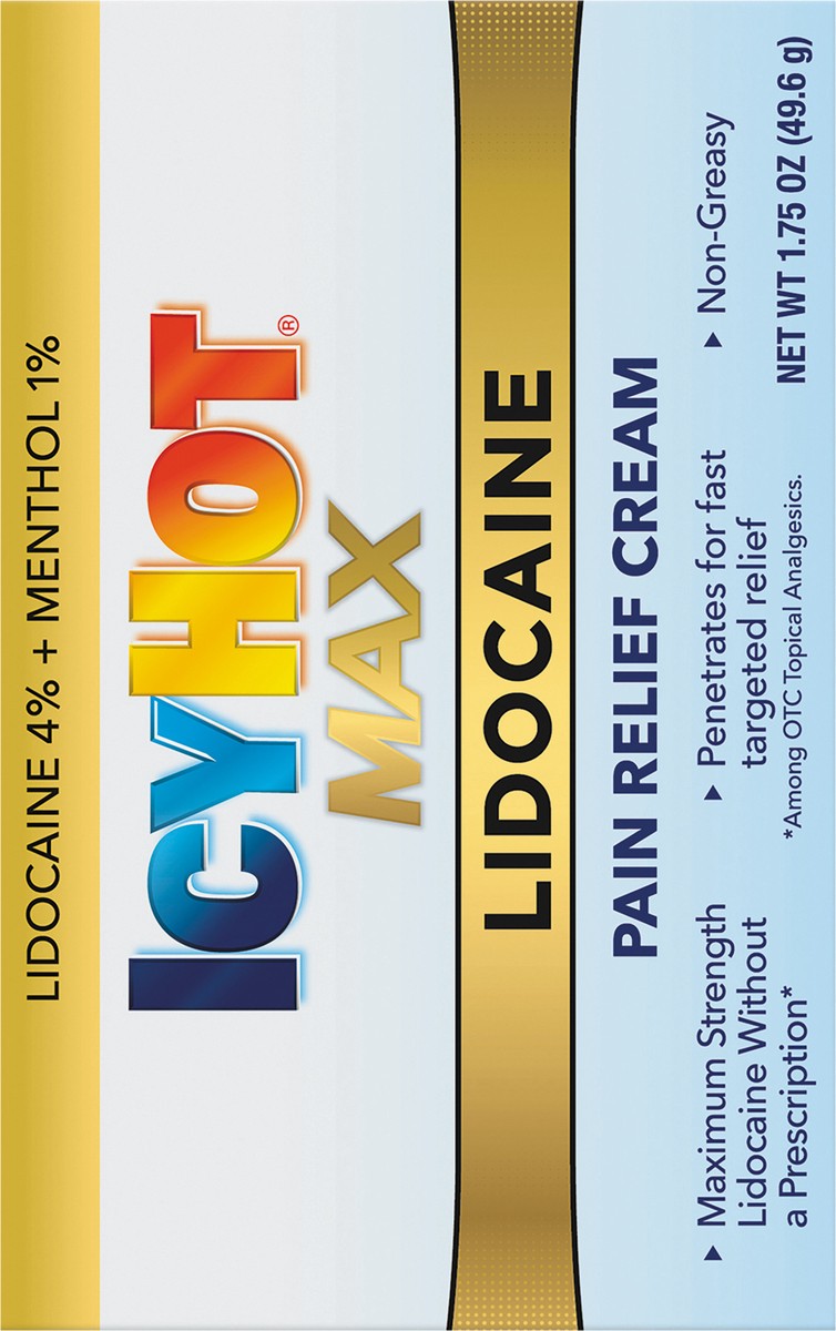 slide 3 of 7, Icy Hot Max Lidocaine Pain Relief Cream 1.75 oz, 1.75 oz