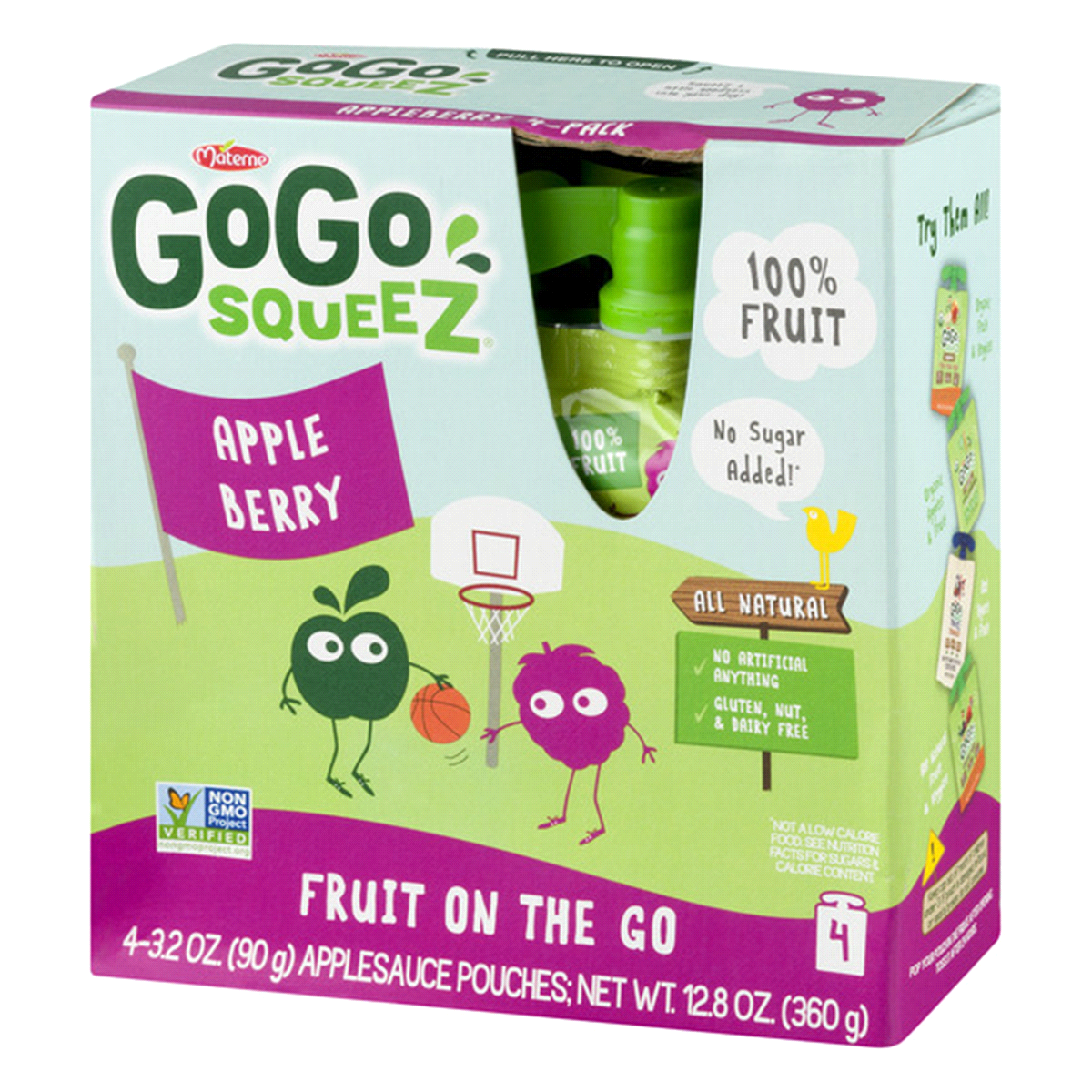 slide 6 of 6, GoGo squeeZ Applesauce On The Go Apple Berry Pouches, 4 ct; 3.2 oz