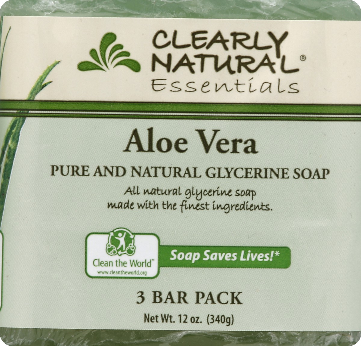 slide 4 of 5, Clearly Natural Beaumont Products Clearly Natural Bar Soap - Aloe Vera, 12 oz