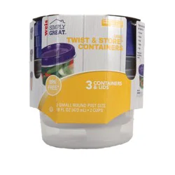 Weis Quality Small Twist & Store 2 Cup 3 ct Plastic Storage Container