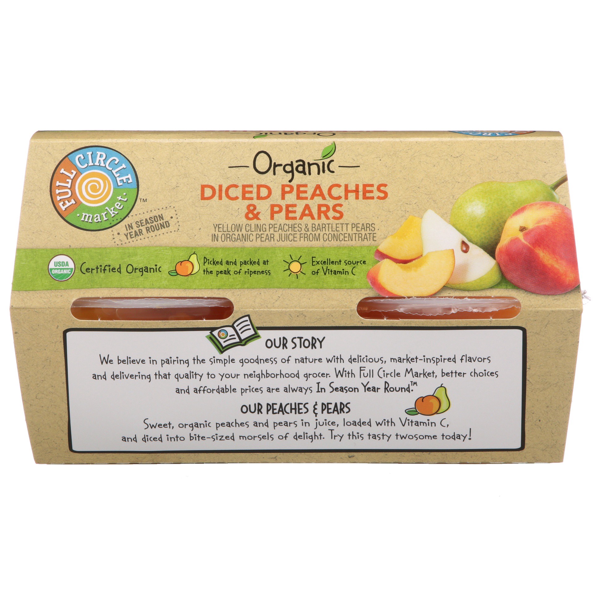 slide 4 of 6, Full Circle Market Organic Diced Peaches & Pears, 4 ct; 4 oz