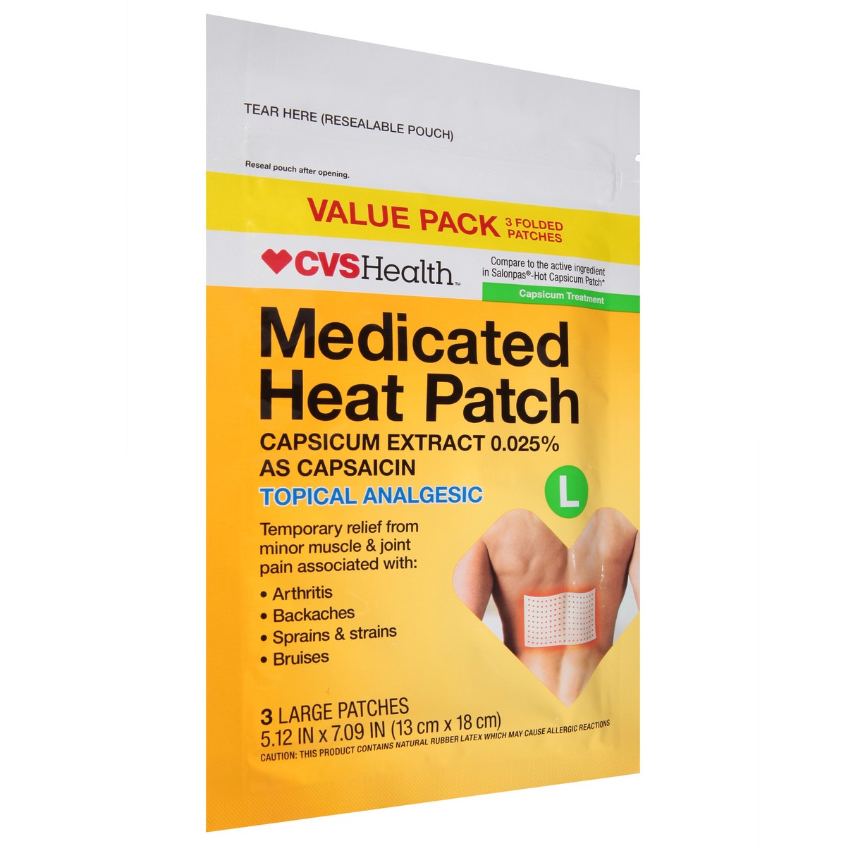 slide 5 of 9, CVS Health Med Heat Ptch 3Ct, 1 ct