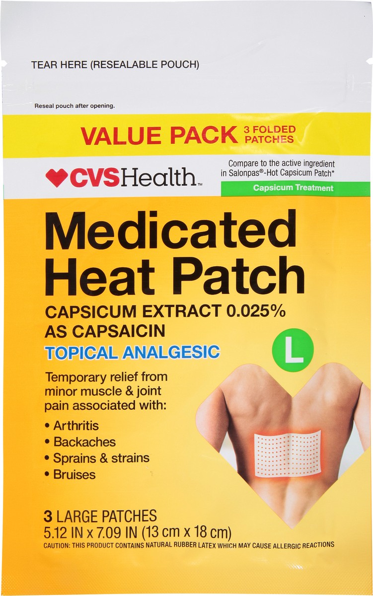slide 6 of 9, CVS Health Med Heat Ptch 3Ct, 1 ct