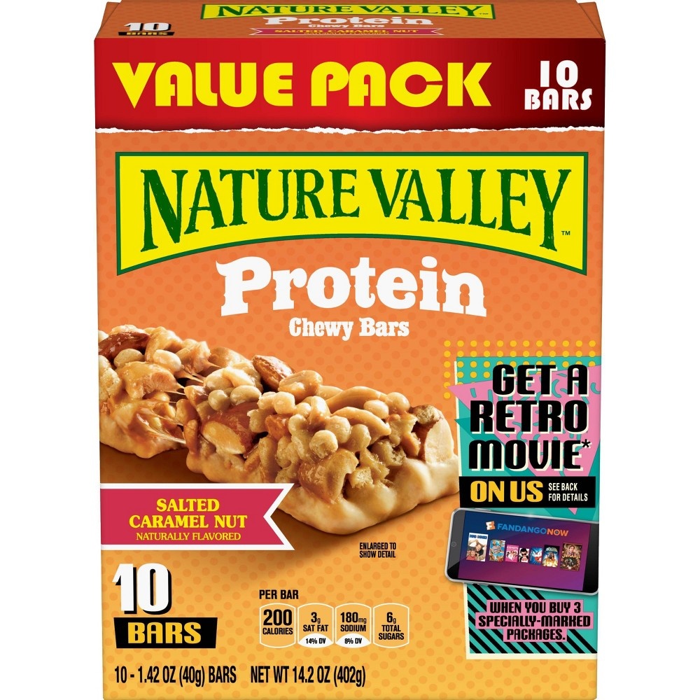 slide 3 of 3, Nature Valley Protein Granola Bars, Salted Caramel Nut, Snack Bars, 10 ct, 14.2 OZ, 10 ct