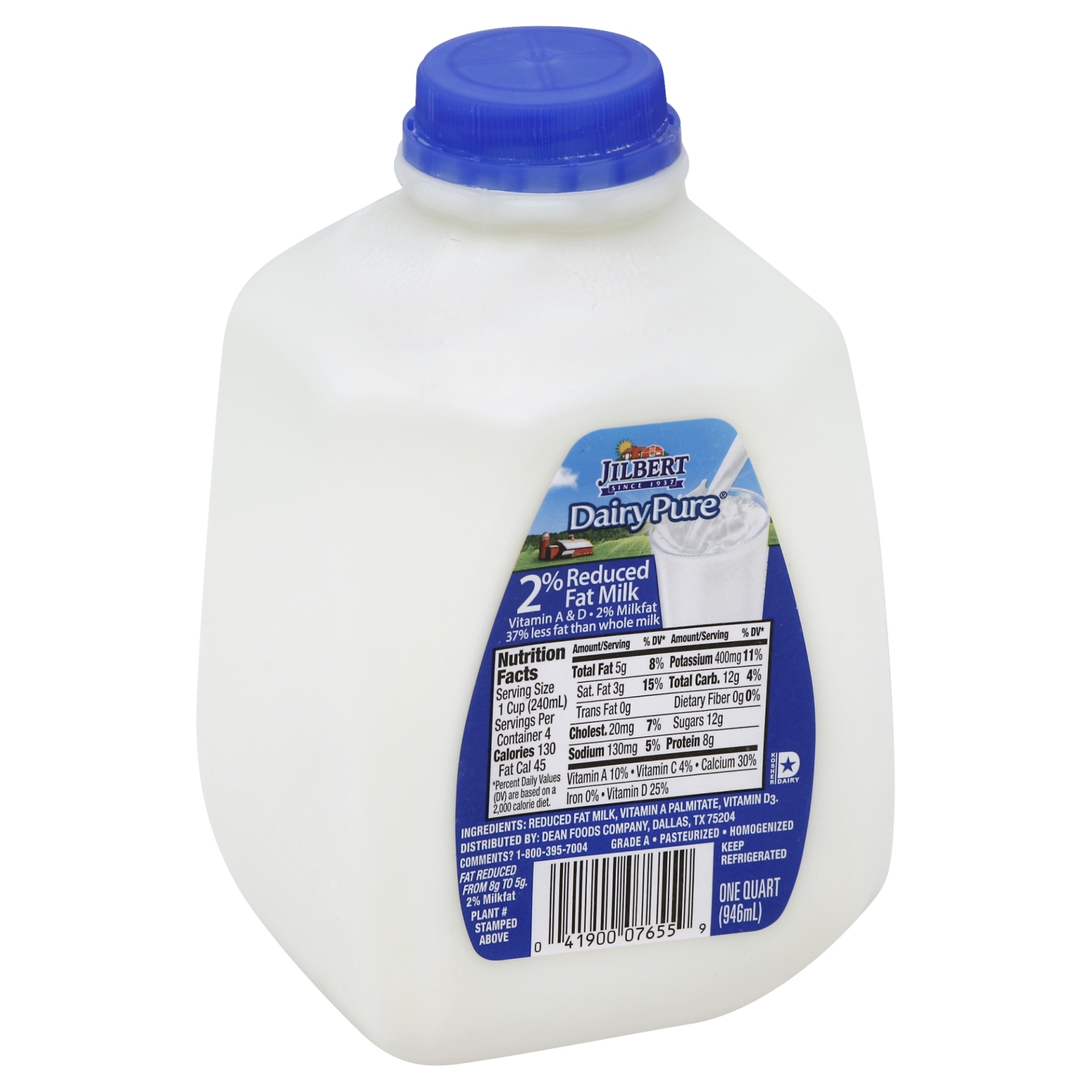 slide 1 of 1, Dairy Pure 2% Reduced Fat Milk, Quart, 32 fl oz