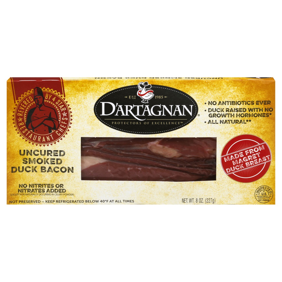 slide 10 of 12, D'Artagnan Uncured Smoked Duck Bacon 8 oz, 8 oz