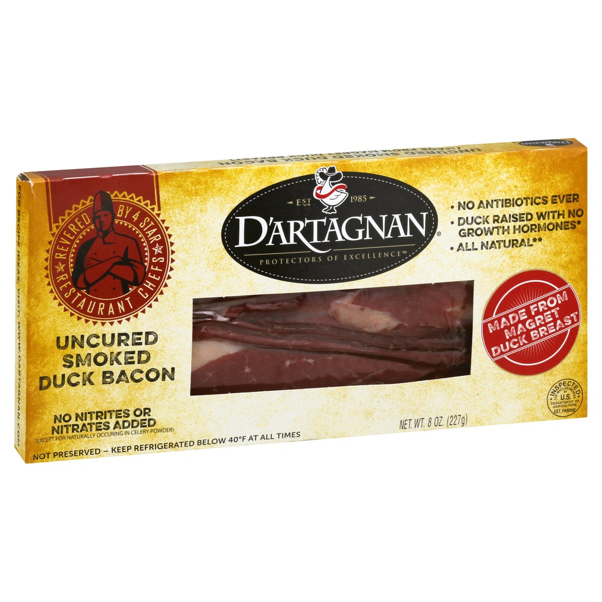 slide 6 of 12, D'Artagnan Uncured Smoked Duck Bacon 8 oz, 8 oz