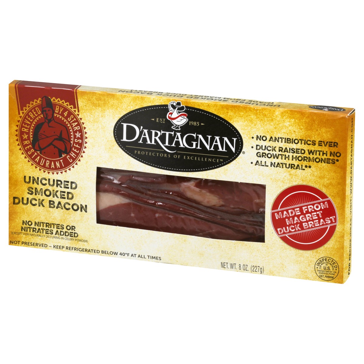 slide 5 of 12, D'Artagnan Uncured Smoked Duck Bacon 8 oz, 8 oz