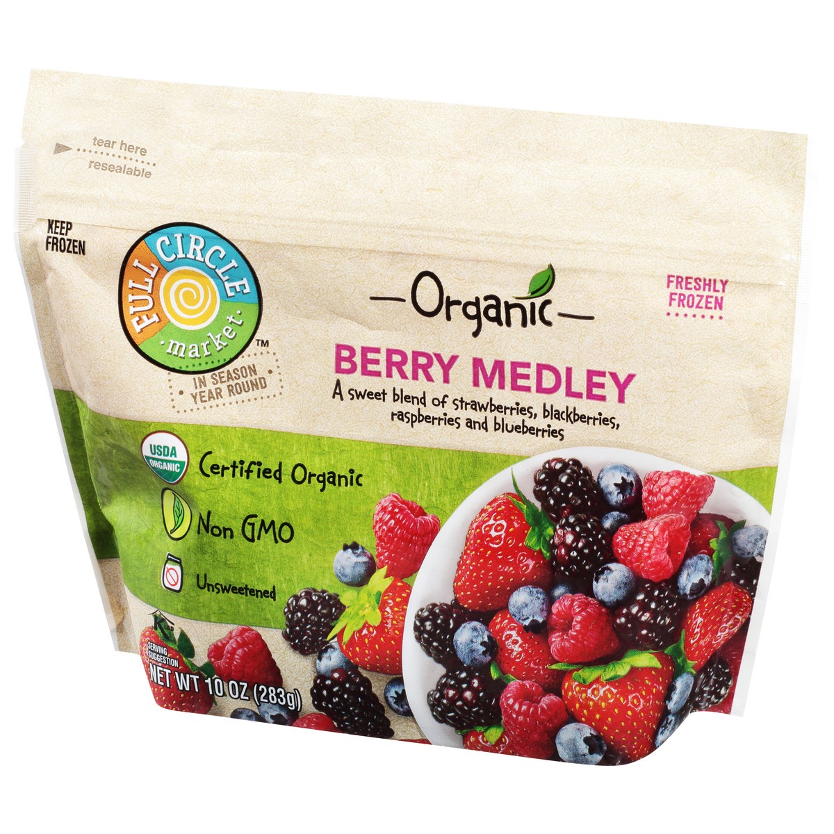 slide 3 of 9, Full Circle Market Organic Unsweetened Berry Medley 10 oz, 10 oz