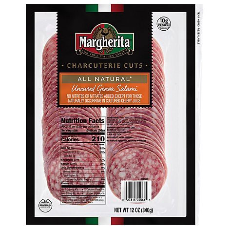 slide 1 of 1, Margherita Genoa Salami Sliced - 12 OZ, 12 oz