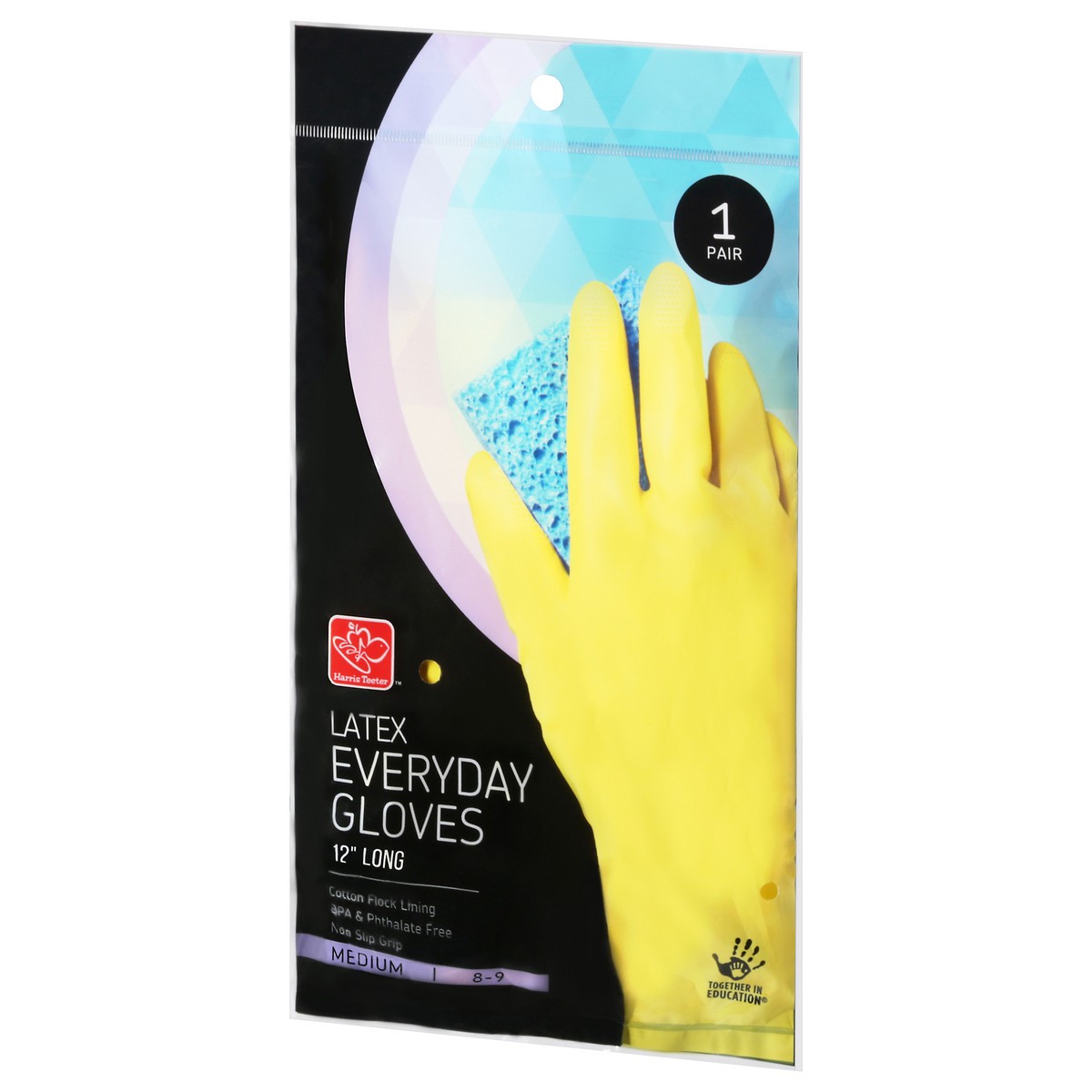 slide 6 of 9, Harris Teeter Latex Gloves Medium, 1 ct