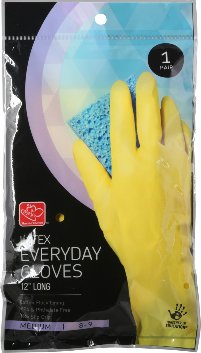slide 9 of 9, Harris Teeter Latex Gloves Medium, 1 ct