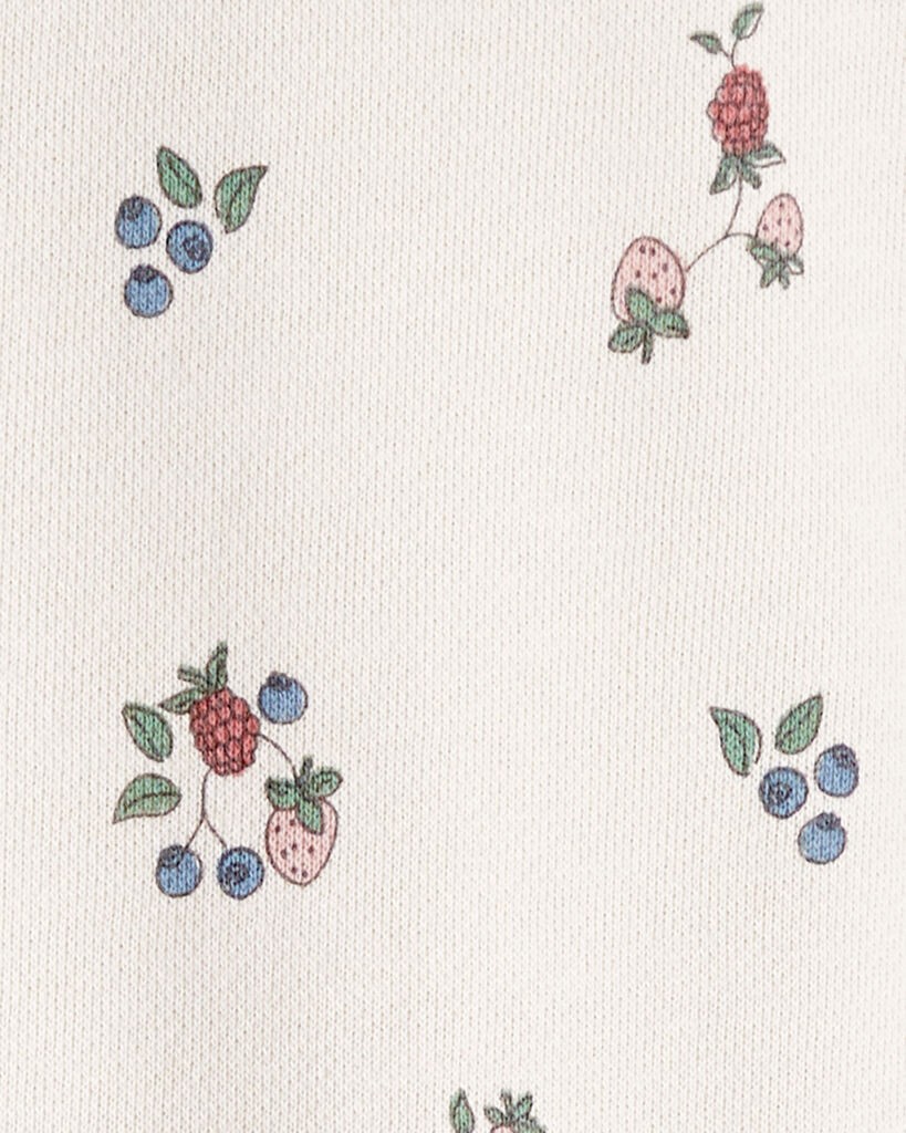 slide 3 of 3, Littleplanet Girls Organic Cotton French Terry Sweatshirt in Berry Blossom Print Berry Blossom 7, 1 ct