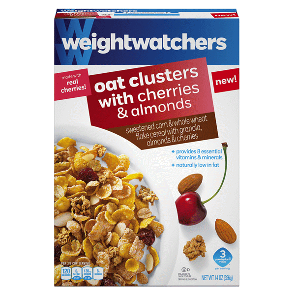 slide 1 of 1, Weight Watchers Oat Clusters with Cherries & Almonds, 14 oz