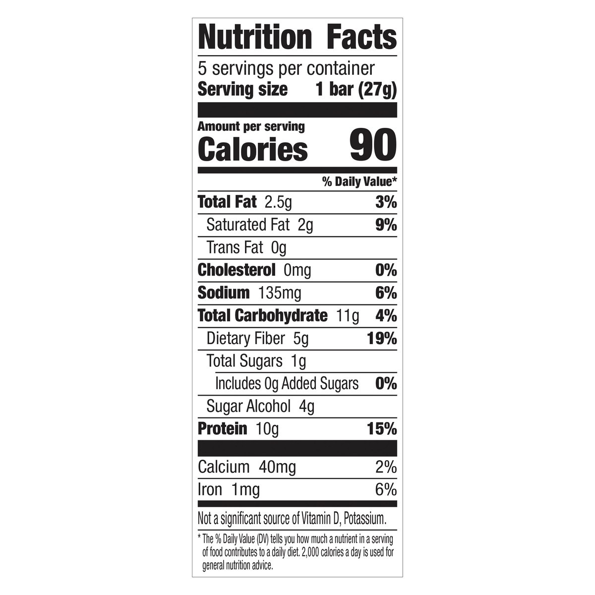 slide 5 of 13, Protein One 90 Calorie Protein Bars, Chocolate Chip, Keto Friendly, 5 Ct, 4.8 oz, 5 ct