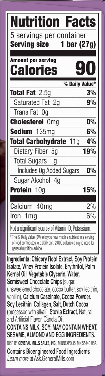 slide 7 of 13, Protein One 90 Calorie Protein Bars, Chocolate Chip, Keto Friendly, 5 Ct, 4.8 oz, 5 ct