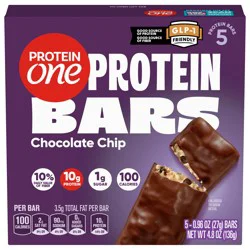 Protein One 90 Calorie Protein Bars, Chocolate Chip, Keto Friendly, 5 Ct, 4.8 oz