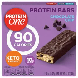 Protein One 90 Calorie Protein Bars, Chocolate Chip, Keto Friendly, 5 Ct, 4.8 oz
