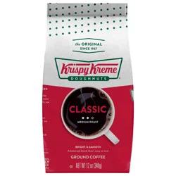 Krispy Kreme Doughnuts, Classic, Ground Coffee, Medium Roast, Bagged 12oz