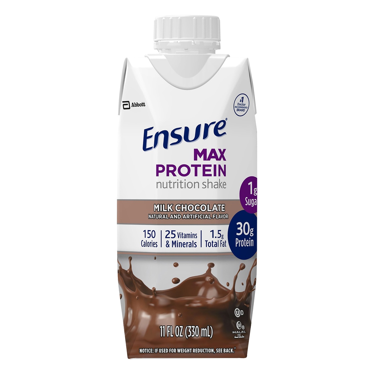 slide 1 of 1, Ensure Max Protein Chocolate Nutrition Shake Ready-To-Drink, 11 fl oz