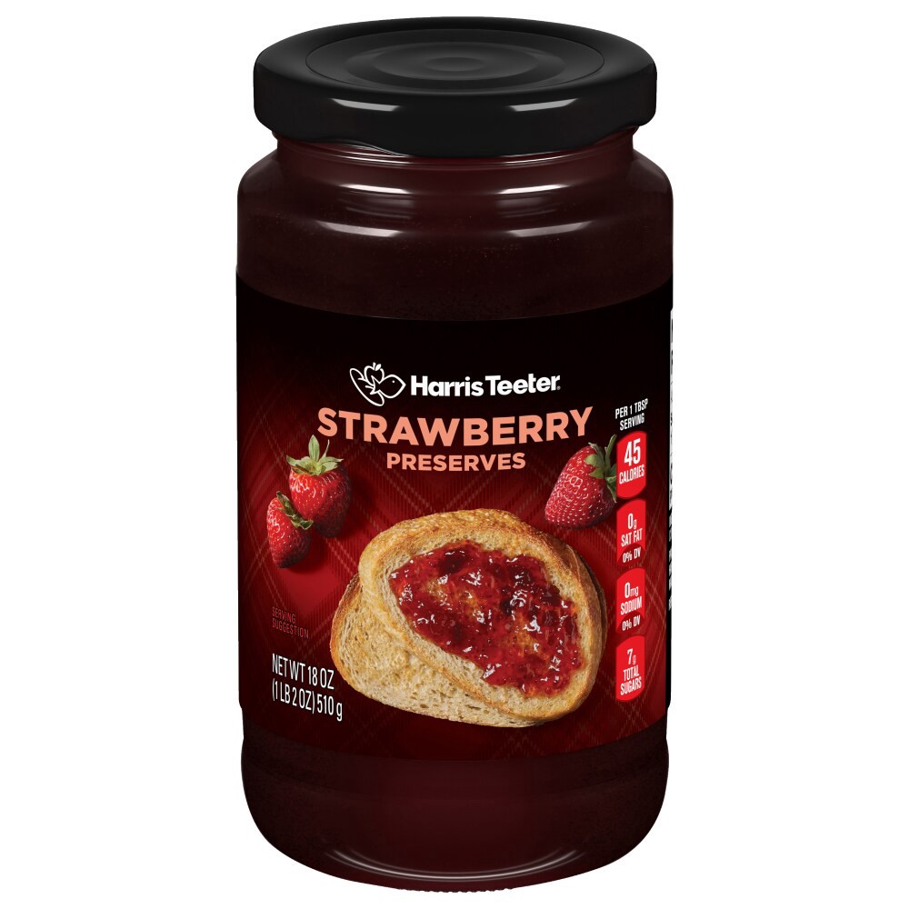 slide 1 of 3, Harris Teeter Preserves - Strawberry, 18 oz