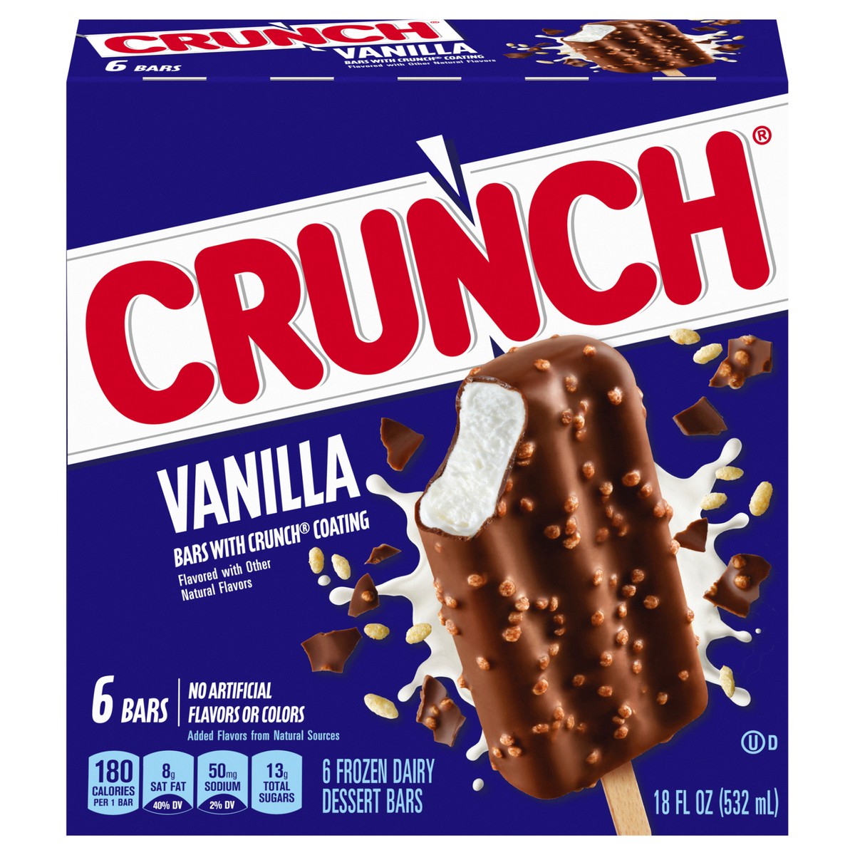 slide 1 of 5, Crunch Vanilla Frozen Dairy Dessert Bars 6 ea, 6 ct