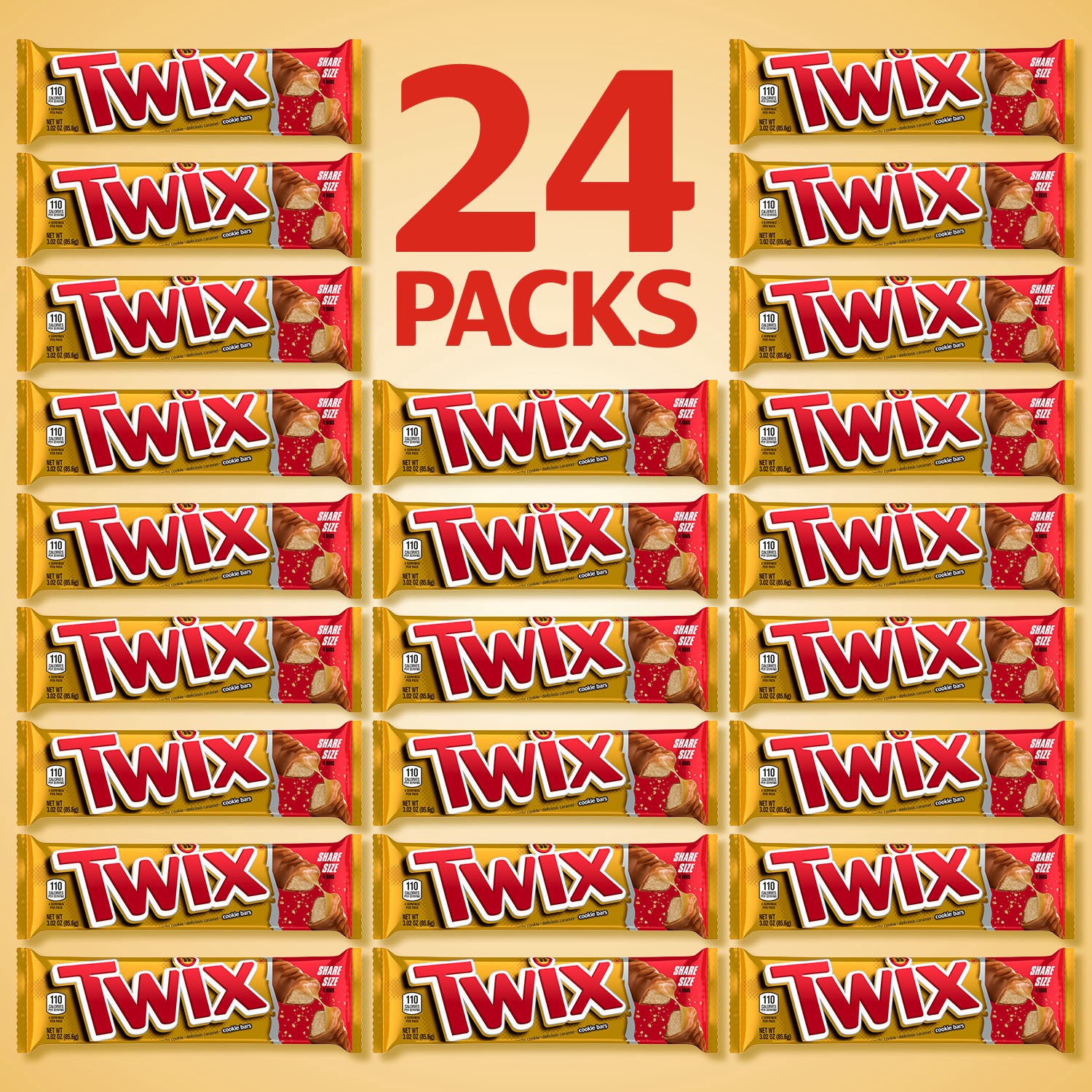 slide 6 of 8, TWIX Caramel Cookie Chocolate Share Size Bulk Candy Bars (24 ct.), 72.48 oz