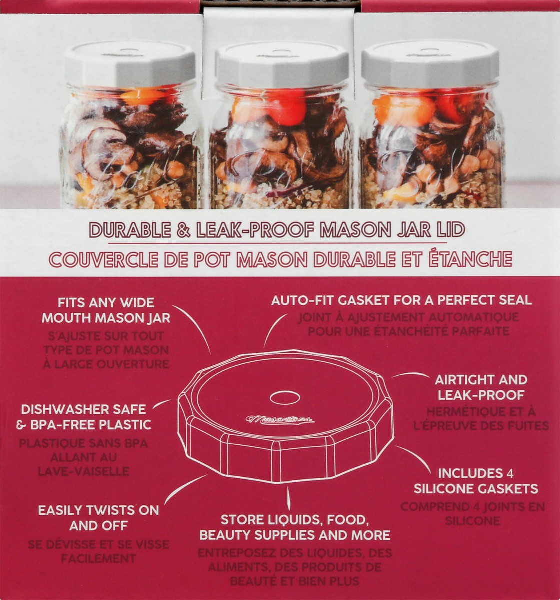 slide 4 of 9, Masontops Tough Top Durable Multi-Use Lids 4 ea, 4 ct