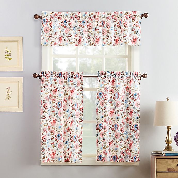 slide 1 of 1, No. 918 No.918 Deana 36-InchKitchen Curtain Set - Coral, 1 ct