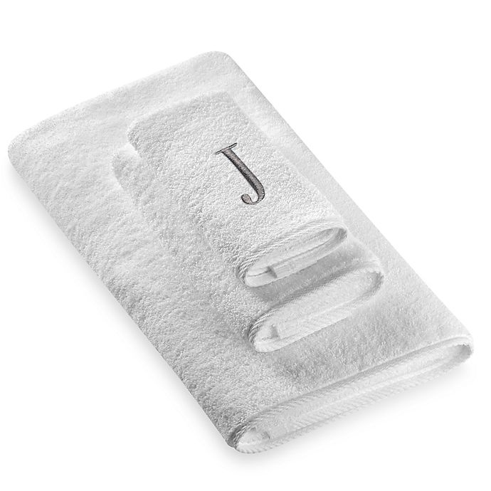 slide 1 of 1, Avanti Premier Silver Block Monogram Letter J Bath Towel - White'', 1 ct