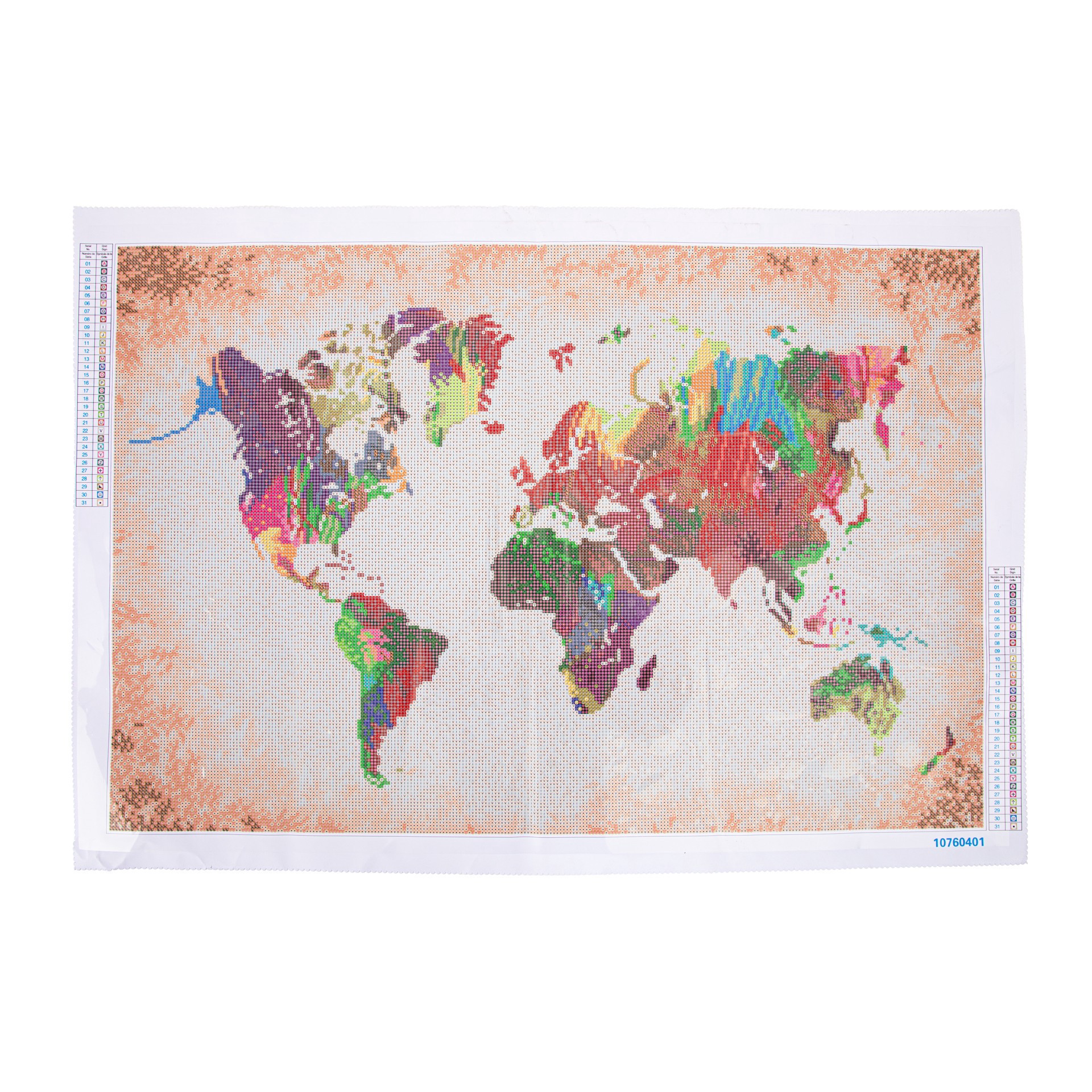 slide 5 of 5, Rainbow World Map Diamond Art Kit By Make Market, 20 in x 30 in
