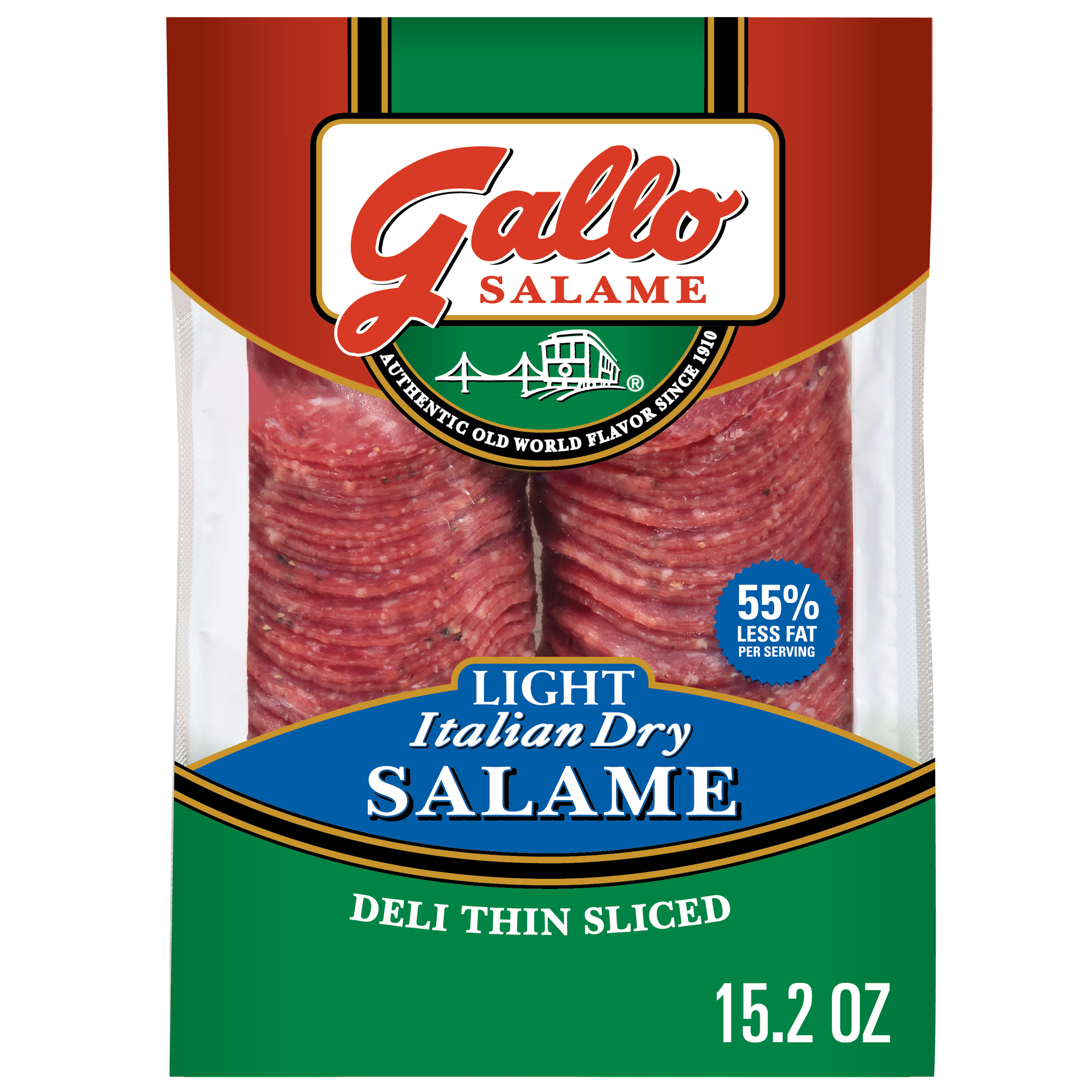 slide 1 of 6, Gallo Salame Deli Thin Sliced Light Italian Dry Salame, 15.2 oz., 430.91 g