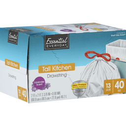 slide 1 of 1, Essential Everyday Tall Kitchen Bag Lavender 13 Gallon, 40 ct