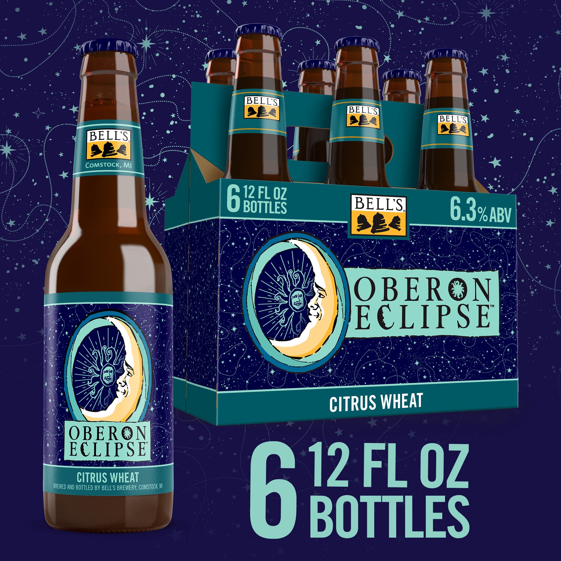 slide 1 of 4, Bell's Oberon Eclipse Citrus Wheat Ale Beer, 6 Pack, 12 fl oz Bottles, 6 ct; 12 oz